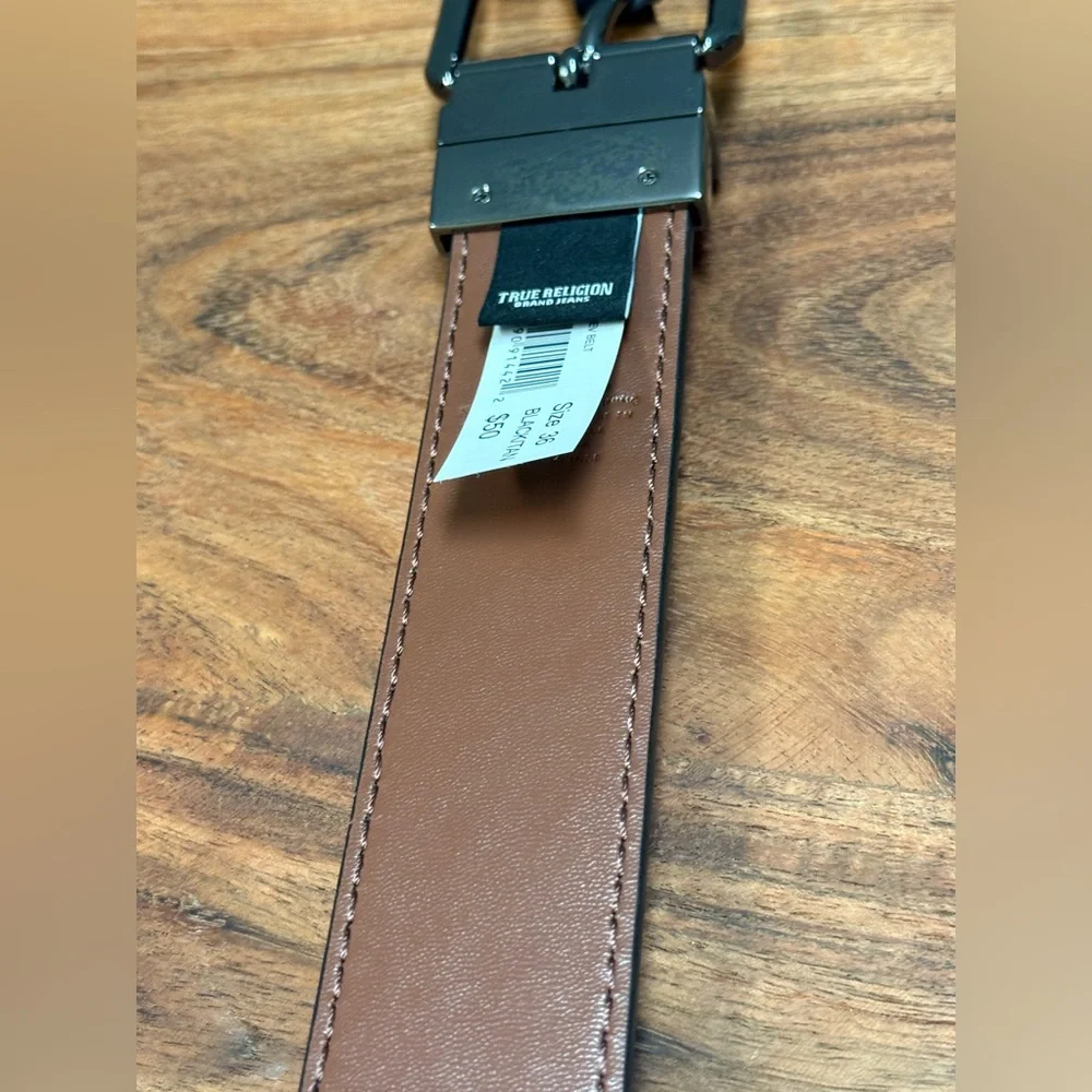 True Religion Black and Brown Men's Belt  sz 36‎
